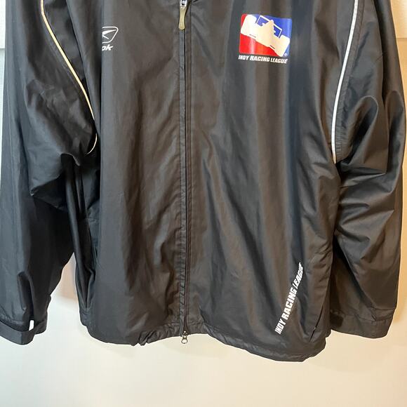 Reebok Indy Racing League Light Windbreaker Jacket in Black Size Large - Picture 3 of 9
